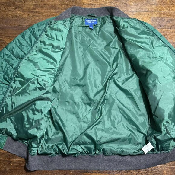 Arizona Jean Company Forest Green Quilted Puffer Jacket Full Zip Size Large NEW - Picture 5 of 12